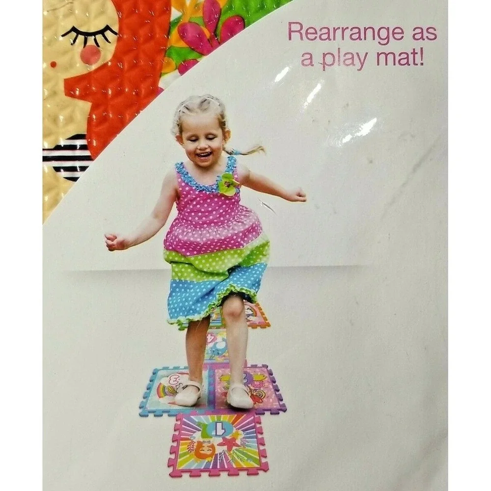 Rainbow Dreams Hopscotch Play Mat Kids 8 Piece Interlocking Foam Mermaid Unicorn